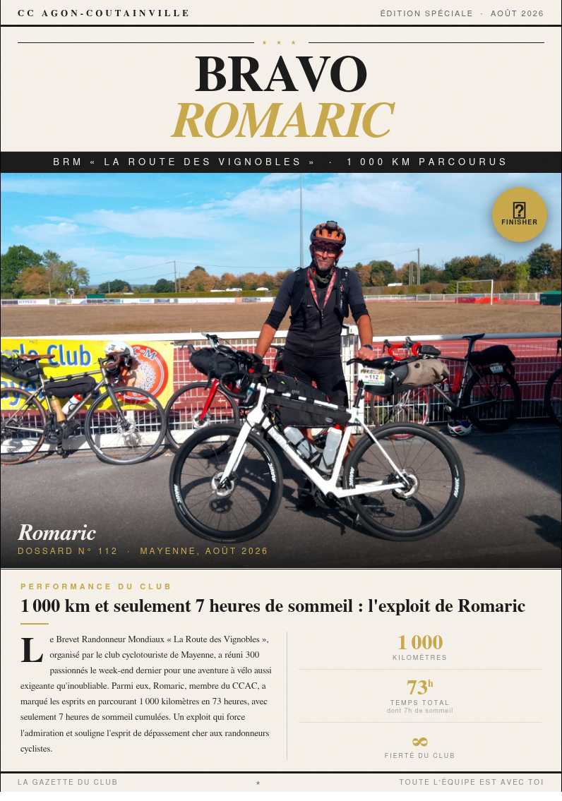 Romaric Le cyclo aux 1000 kms